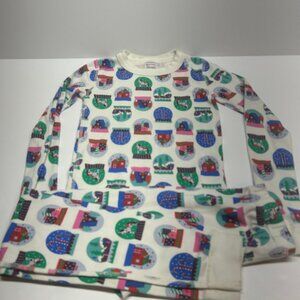 Hanna Andersson Snow Globe PJ Set Kids size 10 Christmas PJ'S